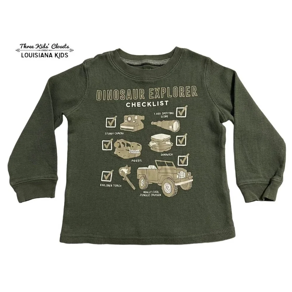 Carter's 18m Dinosaur Explorer Waffle Knit Shirt
